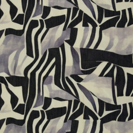 Swafing Jeans  - Katoen Mix  - Graphic Print  - Agnes Black Ecru