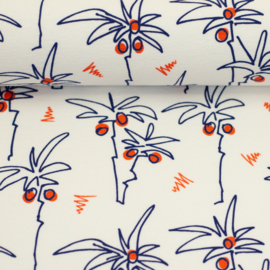 Swafing - French Terry- Aloha - Palm Trees - Off White