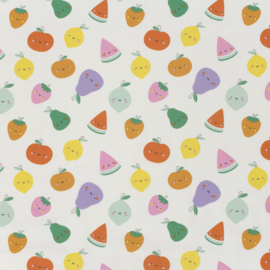 Tricot Jersey Print - Fruit - Off White
