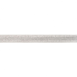 41084 elastisch  biaisband glitter Lichtgrijs 15 mm