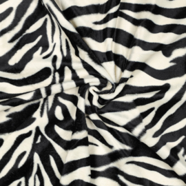 Animal Skin Velboa - Zebra  - Black White