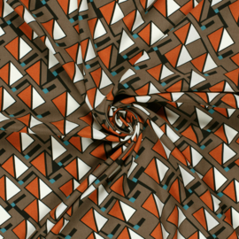 Viscose Poplin - Abstract  - Taupe