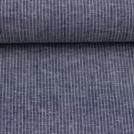 Swafing  - Linnen Katoen   -  Pencil Stripes   - Navy 101596