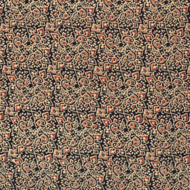 katoen Print - Voile - Batik  -  Abstract    - Black