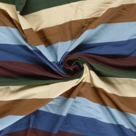 French Terry - Stripes - Green Blue Sand