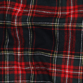 Katoen Flannel - Ruit - Rood Donkerblauw
