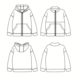 Ikatee Pattern | Liverpool -  Zip- up Sweatshirt  Kids 3/12Y - Paper Sewing Pattern