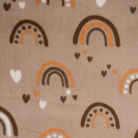 Cuddle Fleece Print | Rainbow - Beige