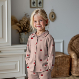 Katoen Flanelle  - Cherries    - Ecru