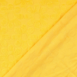Stretch Badstof - Bloemen Retro - Yellow
