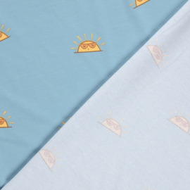 Tricot Jersey Print - Sun- Blue