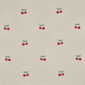 Katoen Flanelle  - Cherries    - Ecru