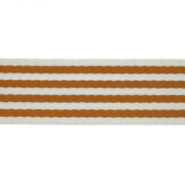 Tassenband Katoen | Streep - Oker | 4cm breed