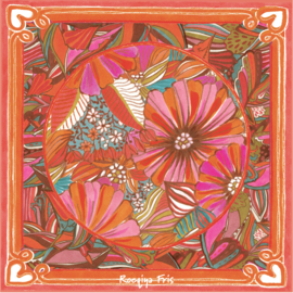 Roeqiya Fris - Viscose  -  Flowers    - Pareo Panel - 1.45 x 1.45