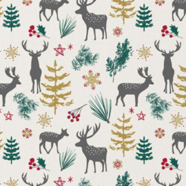 Katoen Print - Kerst - Rendier