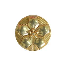 Metalen Knoop - Flower - Gold 24mm