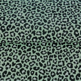 Katoen Poplin Print | Panter - Mint