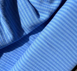 Double Gauze - Stripes -  Doublesided - Blue