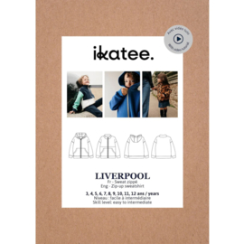 Ikatee Pattern | Liverpool -  Zip- up Sweatshirt  Kids 3/12Y - Paper Sewing Pattern