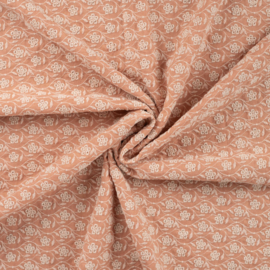 Katoen Broderie Melange - Jenny - Salmon Rose