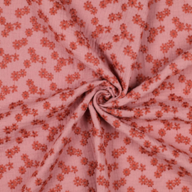 Verhees Textiles - Double Gauze Embroidery - Blush