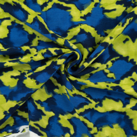 Viscose Crincle - Cobalt Lime