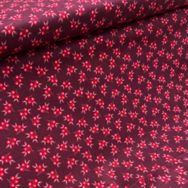 Corduroy - Babyrib - Tiny Flowers  - Aubergine