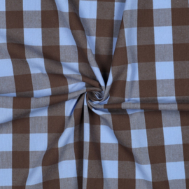 Verhees Katoen - Garengeverfd - Ruit - Blue Brown