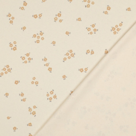 Verhees Textiles - Rib Jersey Organic - Flowers - Natural
