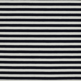 French Terry - Stripes - Navy . Off White