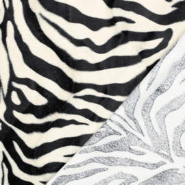 Animal Skin Velboa - Zebra  - Black White