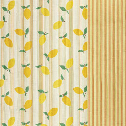 Stepped - Quilted - Lemons   - Double Sided -  Yellow Stripes