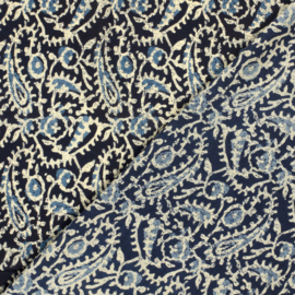 katoen Print - Voile - Batik  -  Ethnic    - Dark Blue