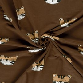 French Terry Crepe  - Tiger  - Brown