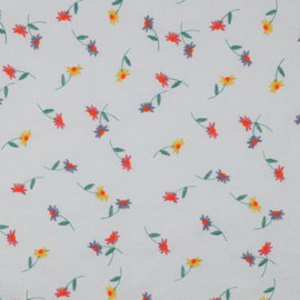 Katoen Voile - Embroidery - Flowers - Multicolor