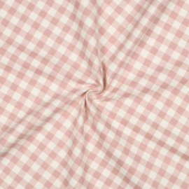 Katoen Flannel - Ruit - Soft Pink