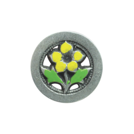 Metalen Knoop - Flower  - Silver 30 mm