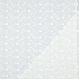 Broderie - 2 sided Border - Flowers -  Off White 57001