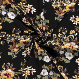 Viscose Flowers - Black