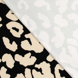 Lycra Yoga - Leopard   - Black Navy Ecru
