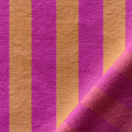 Badstof - Bamboo Katoen - Streep - Pink Orange