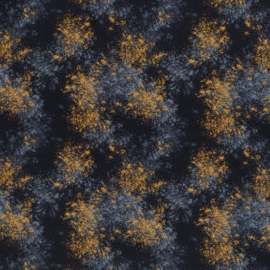 Katoen Print | Swafing -  Splash - Navy - Ochre