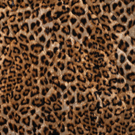 Quilt Velvet Fluweel - Leopard  - Brown Black