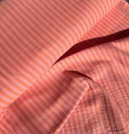 Double Gauze - Stripes -  Doublesided - Peche Tangerine