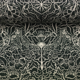 Swafing Tricot Jersey  - Autumn Damask by Bienvenido  - Black