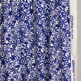 Mind the Maker - Leia Crepe Viscose LENZING™ ECOVERO™ - Flowery - Cobalt