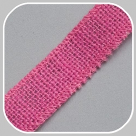 40897 jute band hard roze/ 25 mm