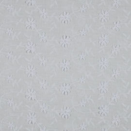 Verhees Textiles - Cotton Voile Embroidery Flowers - White