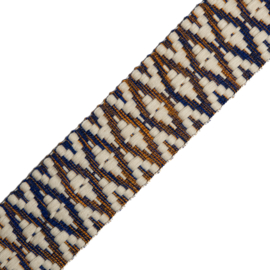 Jacquard Tassenband 4cm breed - Blue Mustard