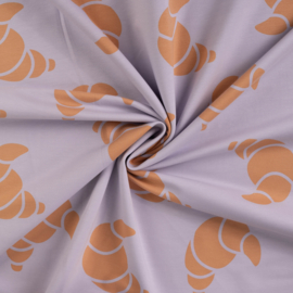 French Terry - Print - Croissant   - Lavender